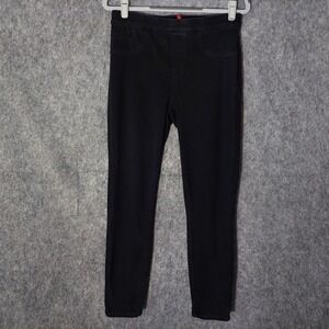 Spanx Leggings M Black Denim Shaping Skinny Pockets Stretch High Rise Casual
